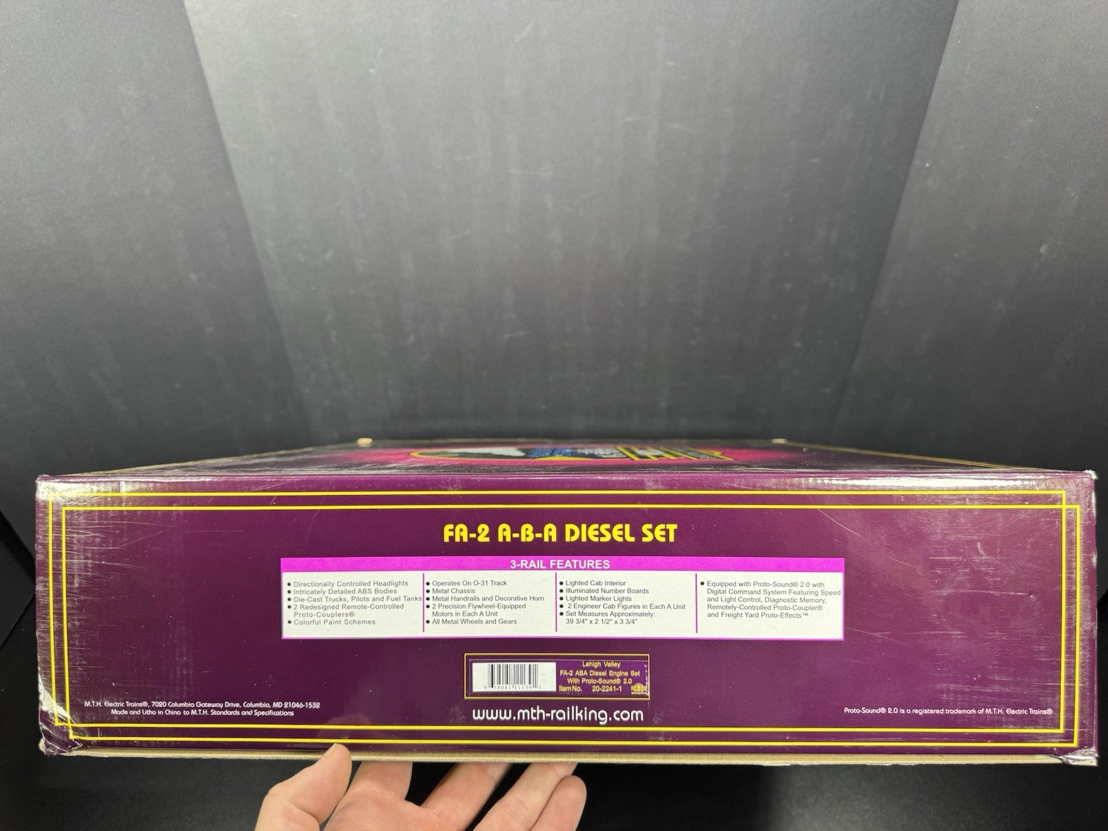 MTH 20-2241-1 Lehigh Valley LV FA-2 diesel engine ABA set PS 2.0 BCR NIB15