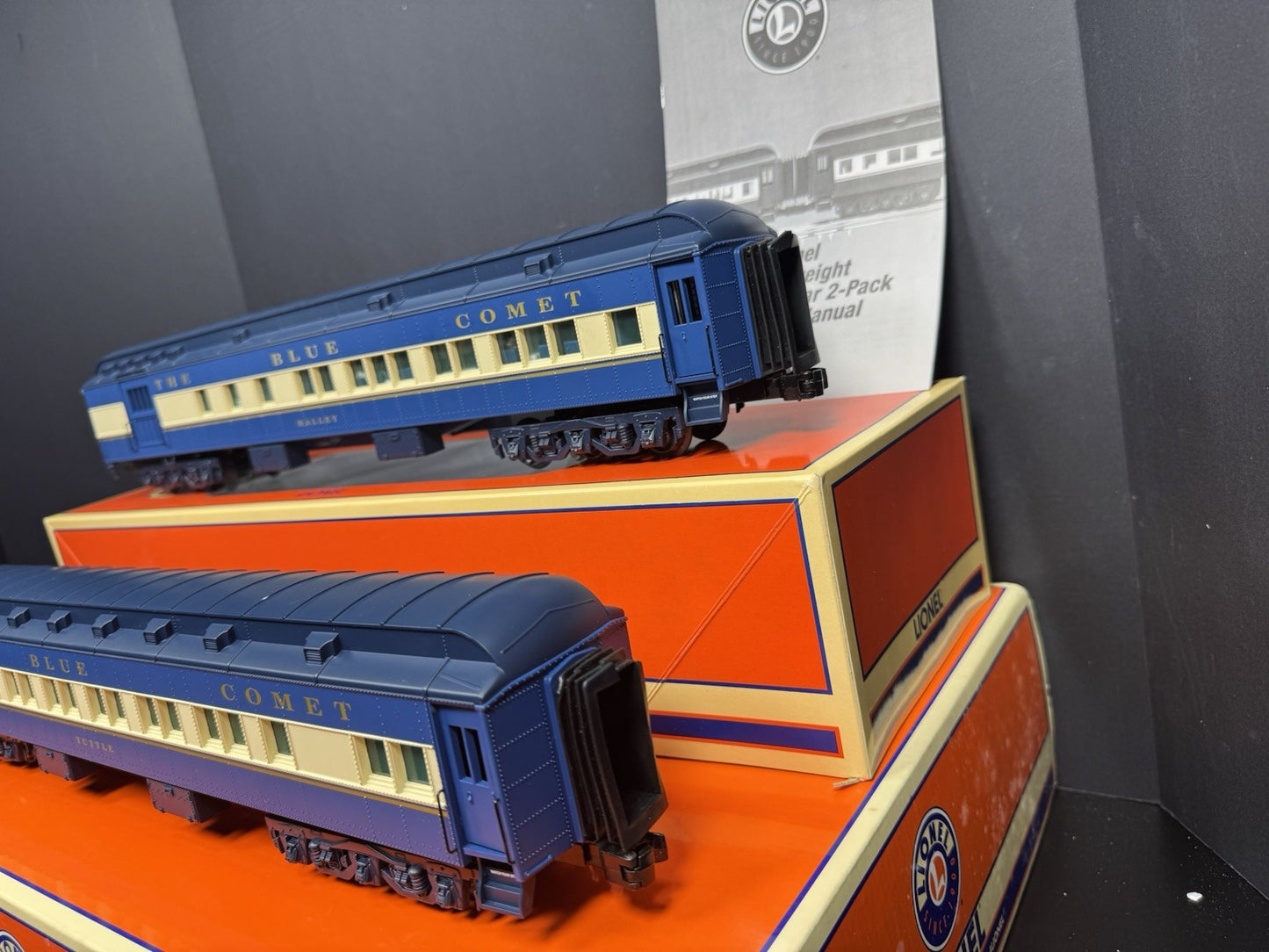 Lionel 6-39082 CNJ Blue Comet 18" heavyweight passenger car 2-pack EX9
