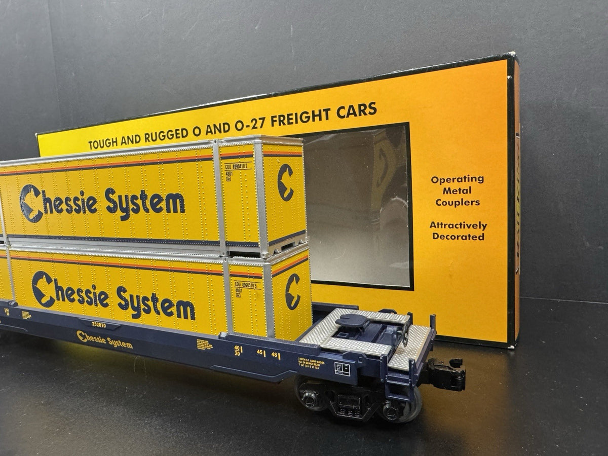 MTH RailKing 30-76394 Chessie intermodal husky stack car w containers LNIB2