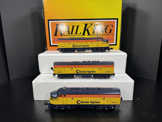 MTH RailKing 30-2716-1 B&O Chessie System F-3 diesel engine ABA set PS2 BCR0