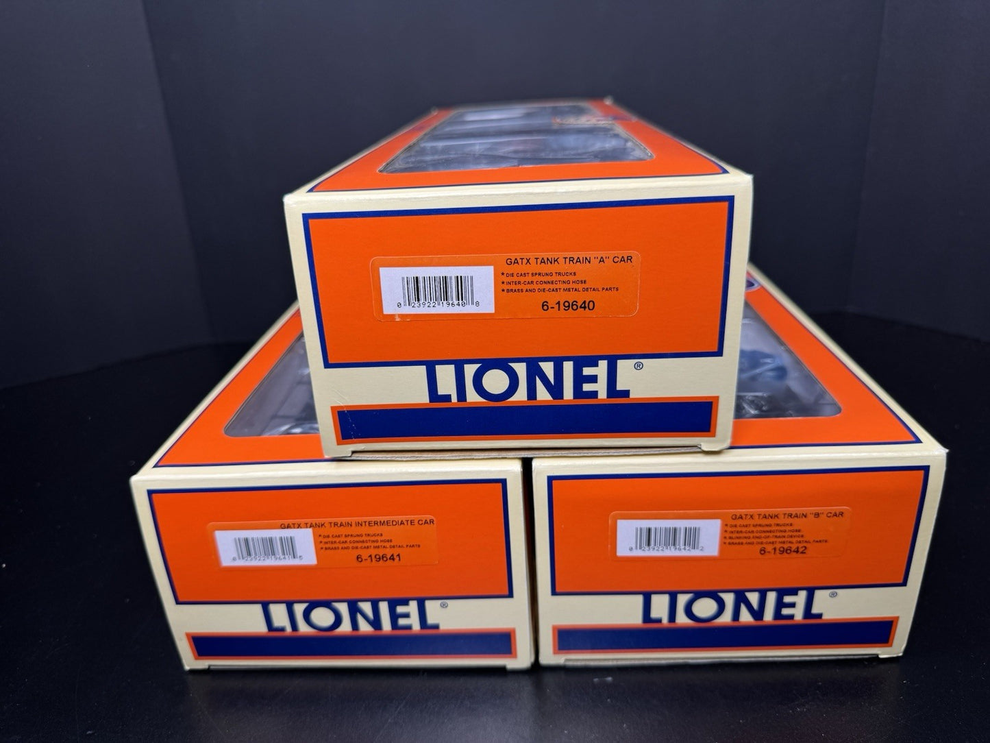 Lionel 6-19639 GATX Tank Train tanker car 3-pack EX10