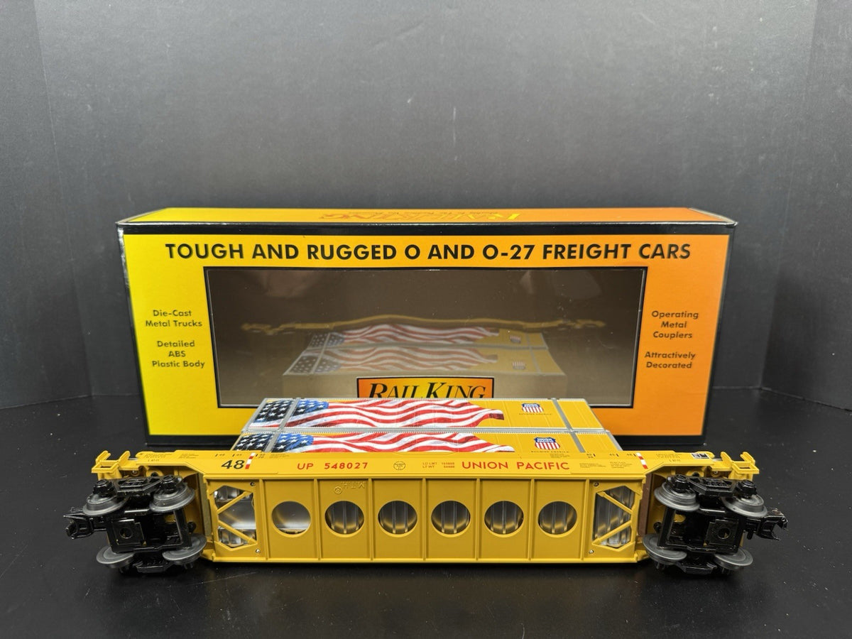 MTH RailKing 30-76902 Union Pacific UP husky stack car w containers LNIB6