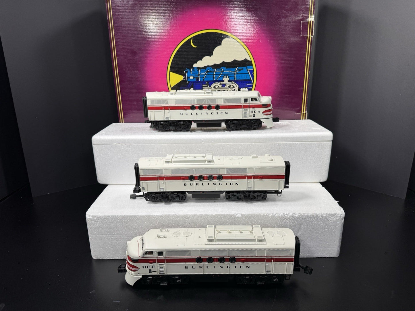 MTH 20-2443-1 Burlington FT diesel engine ABA set #110 PS2 BCR EX6