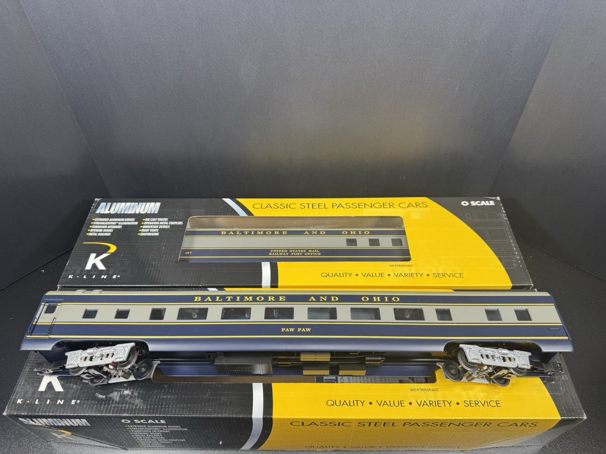K-Line K-4610C B&O The Columbian 21" aluminum passenger 2-car set LNIB1