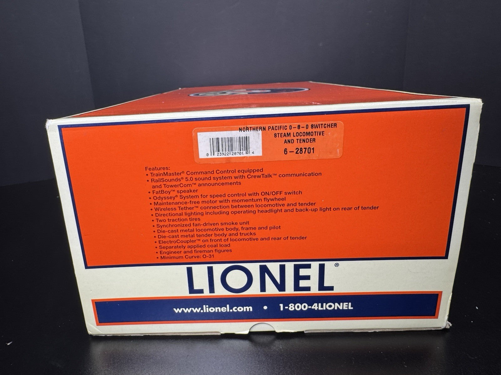 Lionel 6-28701 TMCC Northern Pacific NP 0-8-0 steam switcher engine #1178 LNIB13