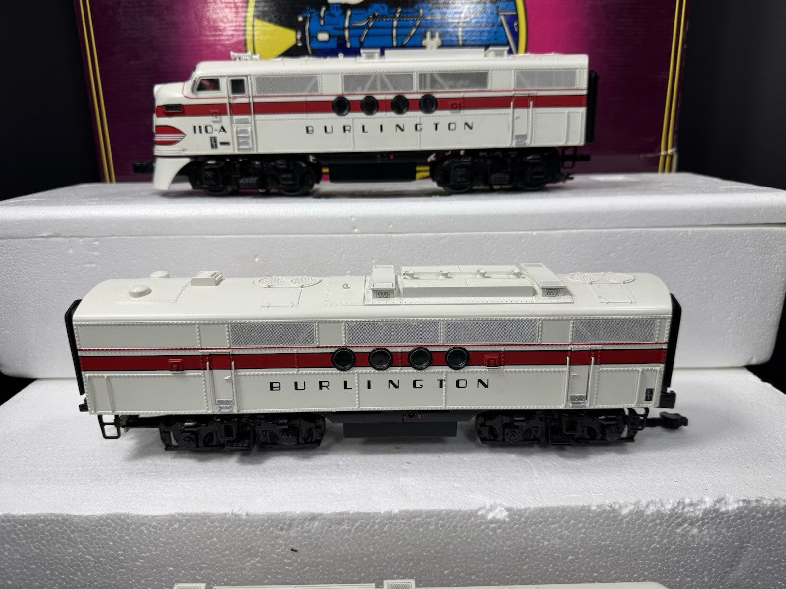 MTH 20-2443-1 Burlington FT diesel engine ABA set #110 PS2 BCR EX3
