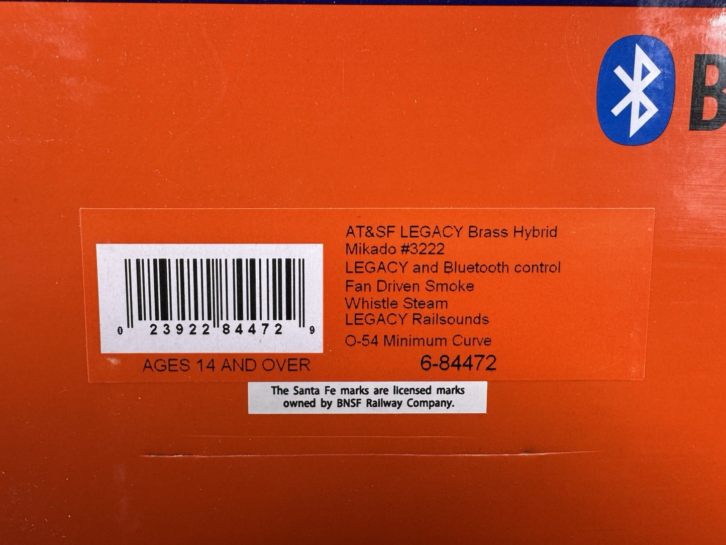 Lionel LEGACY 6-84472 brass hybrid Santa Fe Mikado steam engine #3222 LNIB14