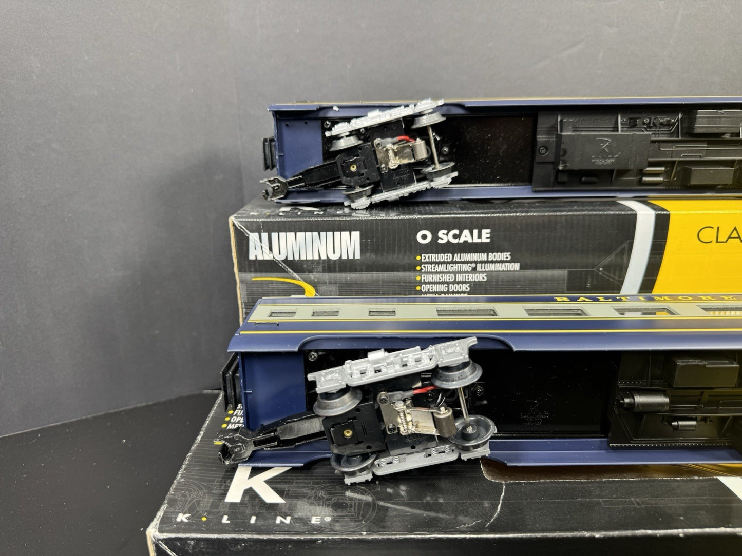 K-Line B&O The Columbian 21" aluminum passenger 2-car add-on set LNIB11