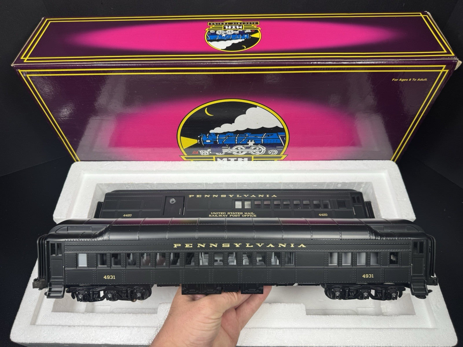 MTH 20-4132 Pennsylvania PRR 70' Madison combine / diner 2-car set LNIB2
