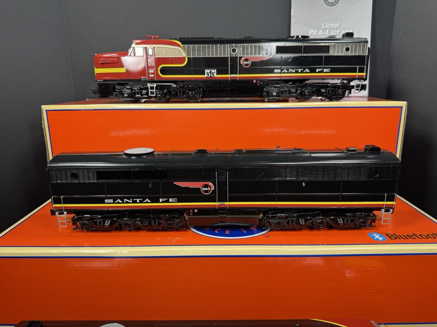 Lionel LEGACY 1933640 Santa Fe Black Bonnet PA diesel engine ABA set EX VHTF3