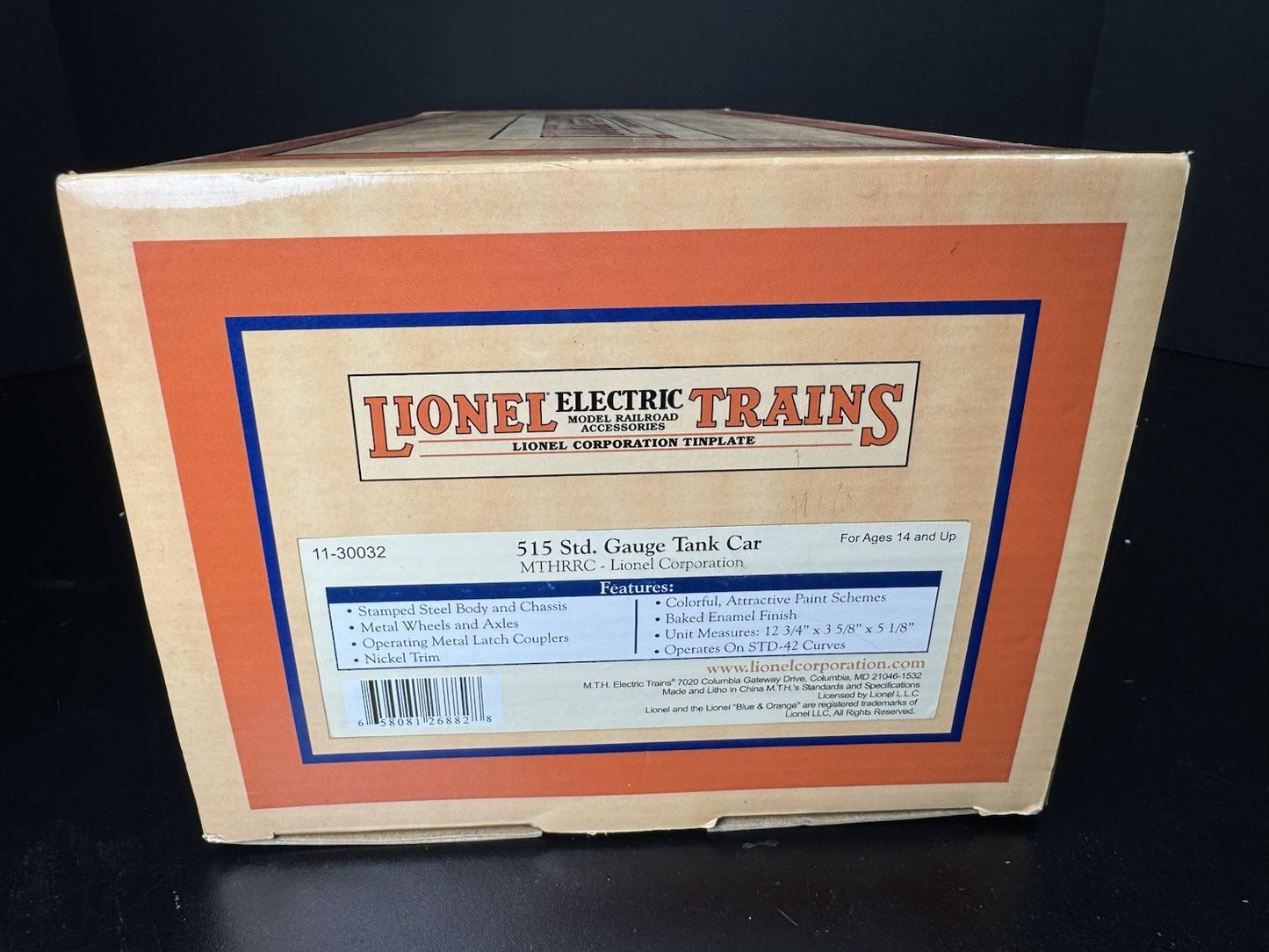 Lionel by MTH 11-30034 Std Gauge MTHRRC #515 tank car LNIB11