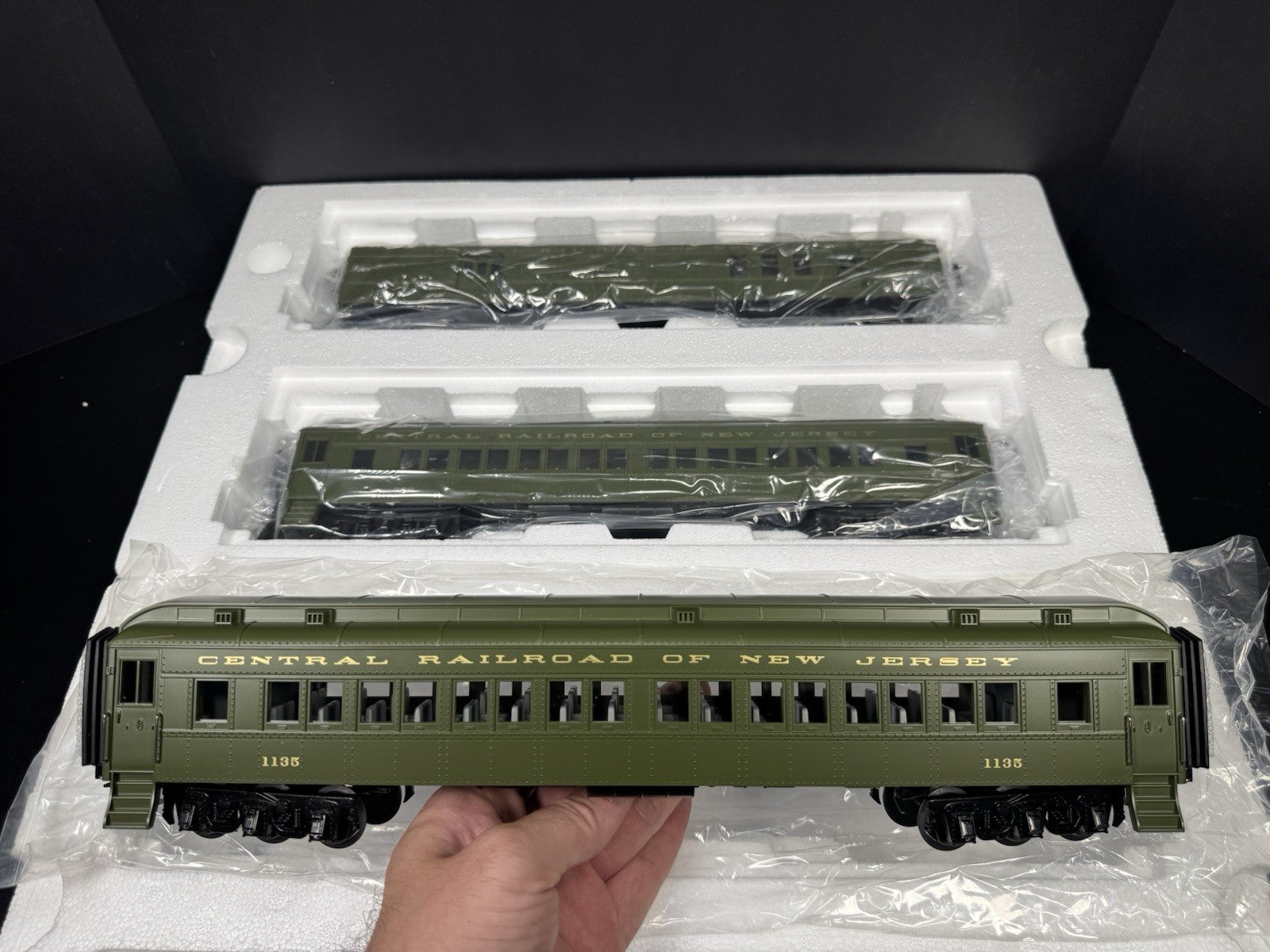 MTH RailKing 30-69010 Jersey Central CNJ 60' Madison passenger 4-car set LNIB4