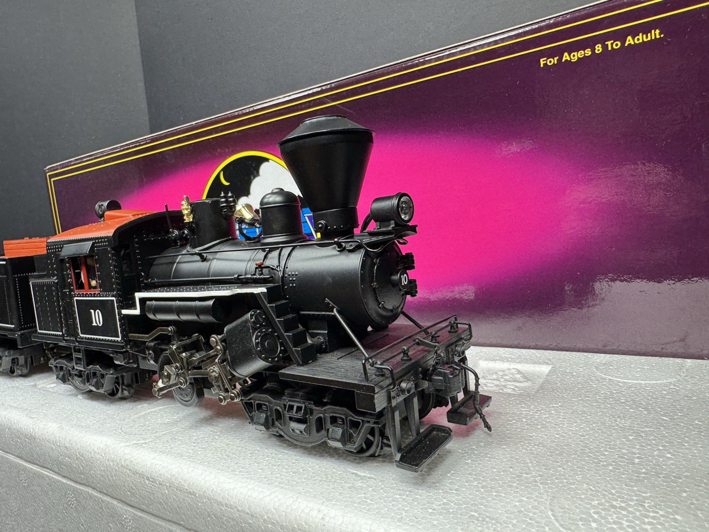 MTH 20-3039-1 HIllcrest Lumber Clmax logging steam engine #10 PS2 BCR LNIB9