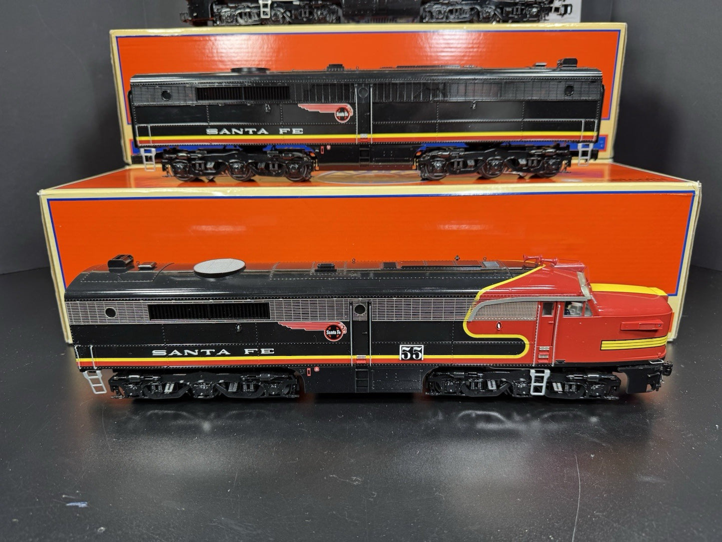 Lionel LEGACY 1933640 Santa Fe Black Bonnet PA diesel engine ABA set EX VHTF4