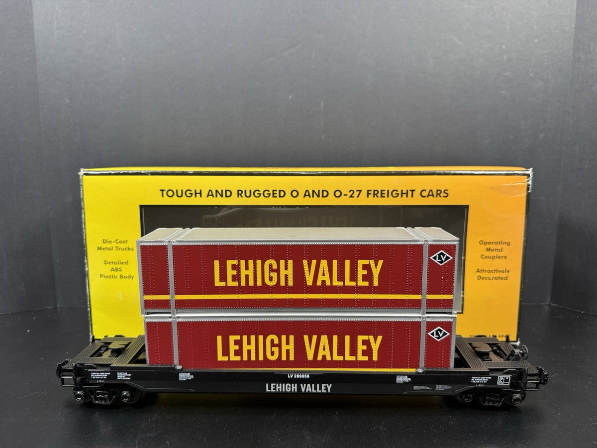 MTH RailKing 30-76284 Lehigh Valley intermodal husky stack car w containers LNIB0