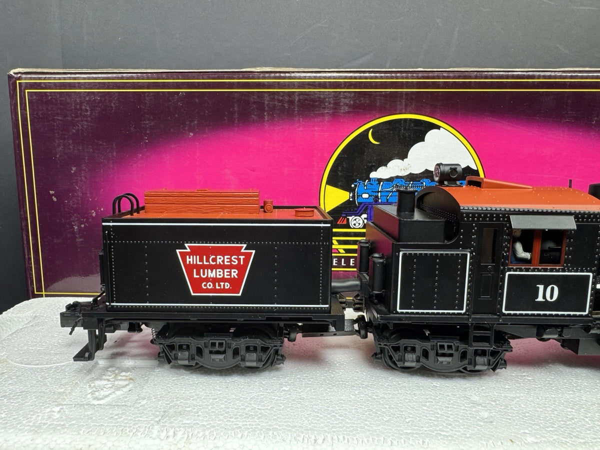 MTH 20-3039-1 Hillcrest Lumber Clmax logging steam engine #10 PS2 BCR LNIB7