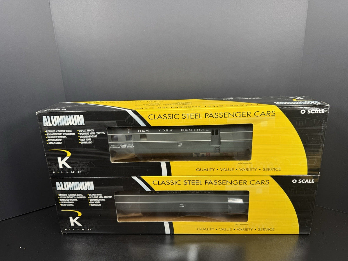 K-Line K-4670D NYC 20th Century Limited 21" aluminum passenger 2-car set NIB0