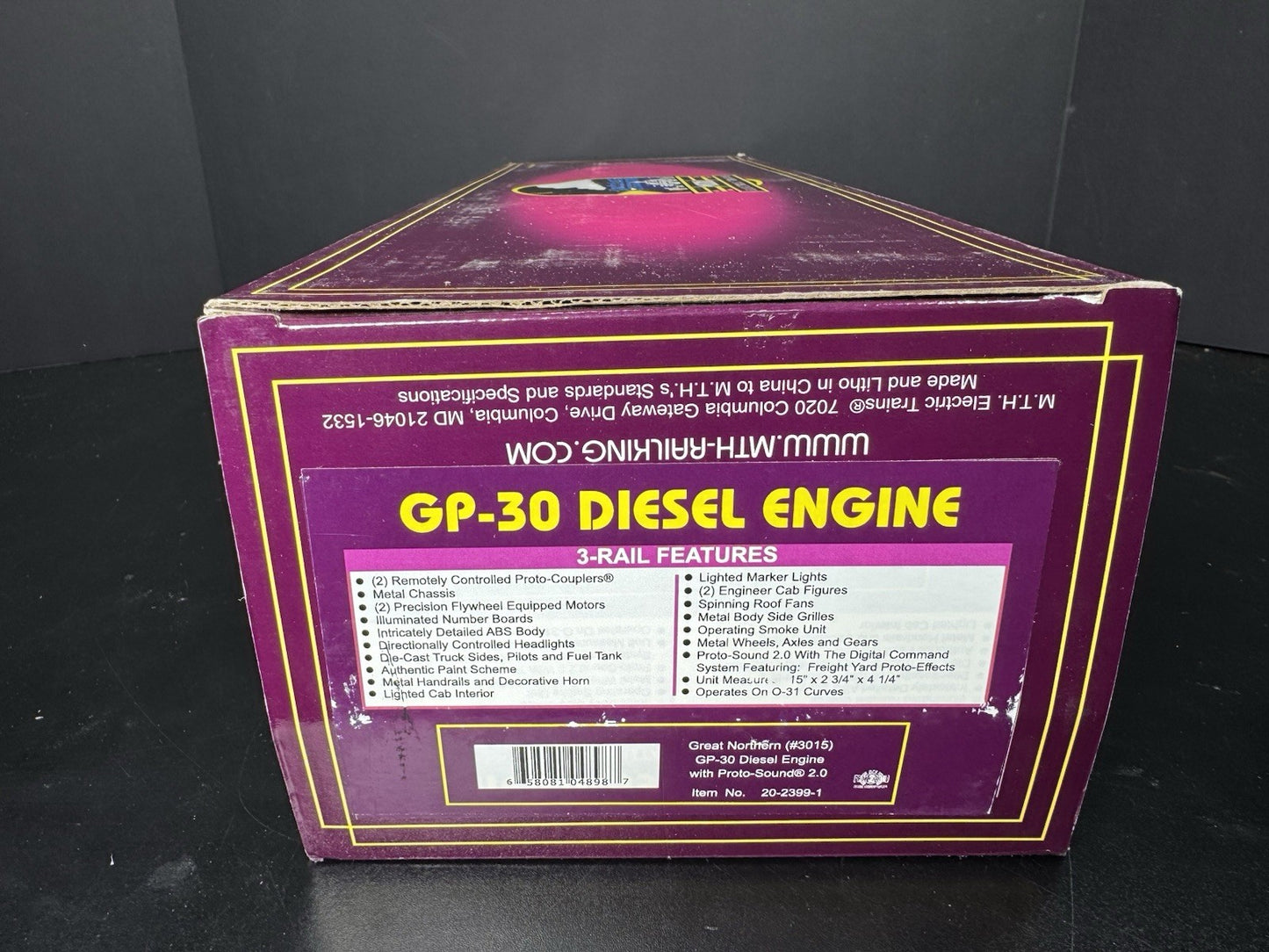MTH 20-2399-1 Great Northern GN GP-30 diesel engine #3015 PS2 BCR NIB14