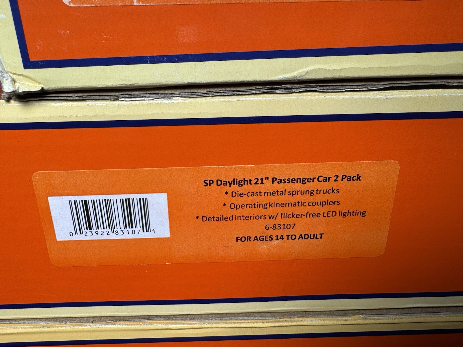 Lionel 6-83102 & 6-83107 & 6-83110 Southern Pacific 21" passenger 7-car set LNIB3