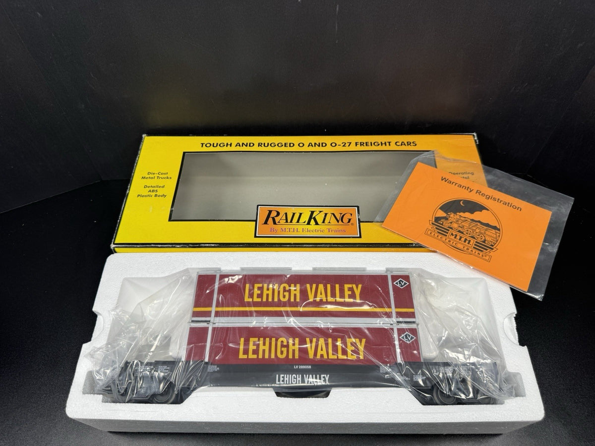 MTH RailKing 30-76284 Lehigh Valley intermodal husky stack car w containers LNIB7