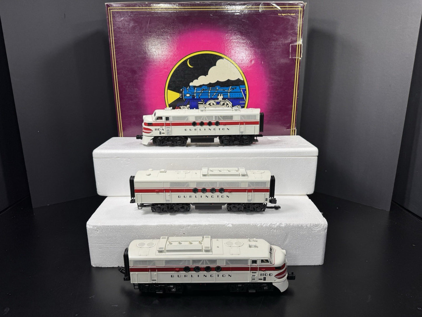 MTH 20-2443-1 Burlington FT diesel engine ABA set #110 PS2 BCR EX0