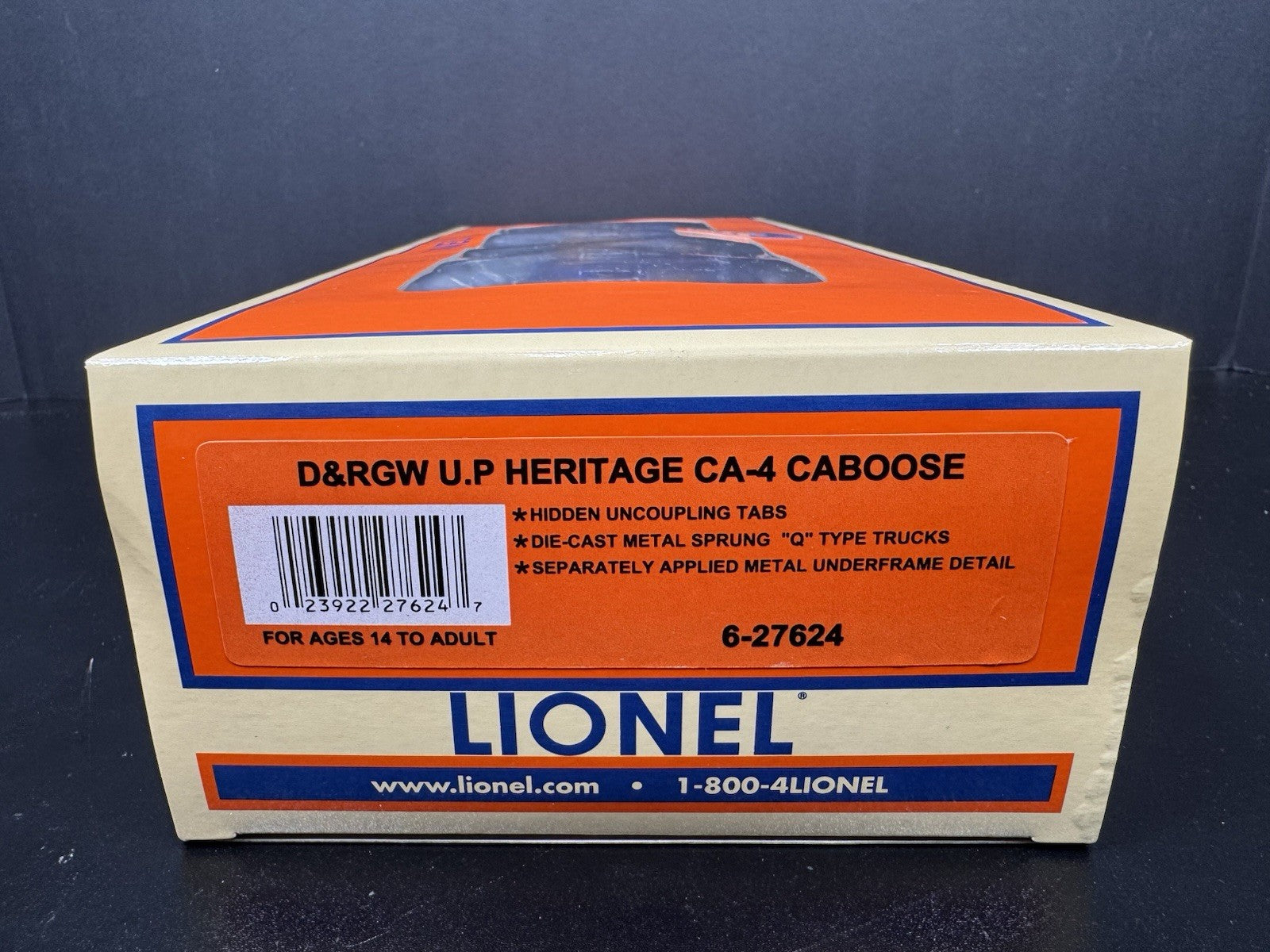 Lionel 6-27624 UP heritage Denver & Grande D&RGW CA-4 smoking caboose #9891 NIB4