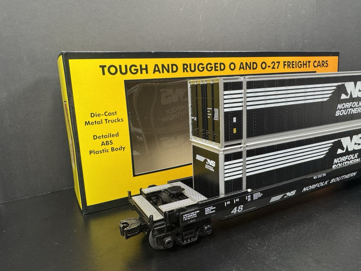 MTH RailKing 30-76906 Norfolk Southern NS husky stack car w containers LNIB1