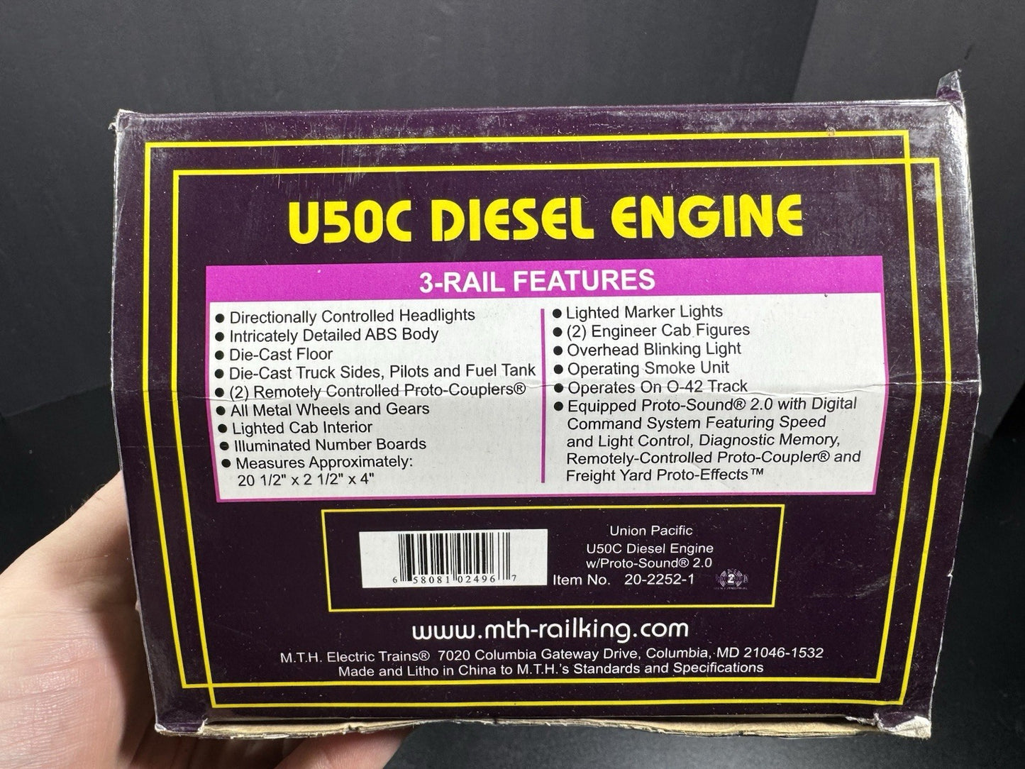 MTH 20-2252-1 Union Pacific UP U50C diesel engine #5000 PS2 BCR LNIB15