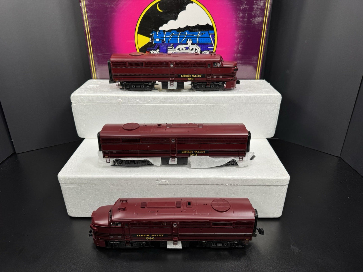 MTH 20-2241-1 Lehigh Valley LV FA-2 diesel engine ABA set PS 2.0 BCR NIB6