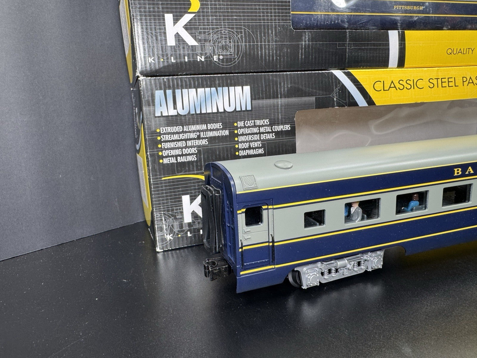 K-Line K-4610A B&O The Columbian 21" aluminum passenger 4-car set LNIB6