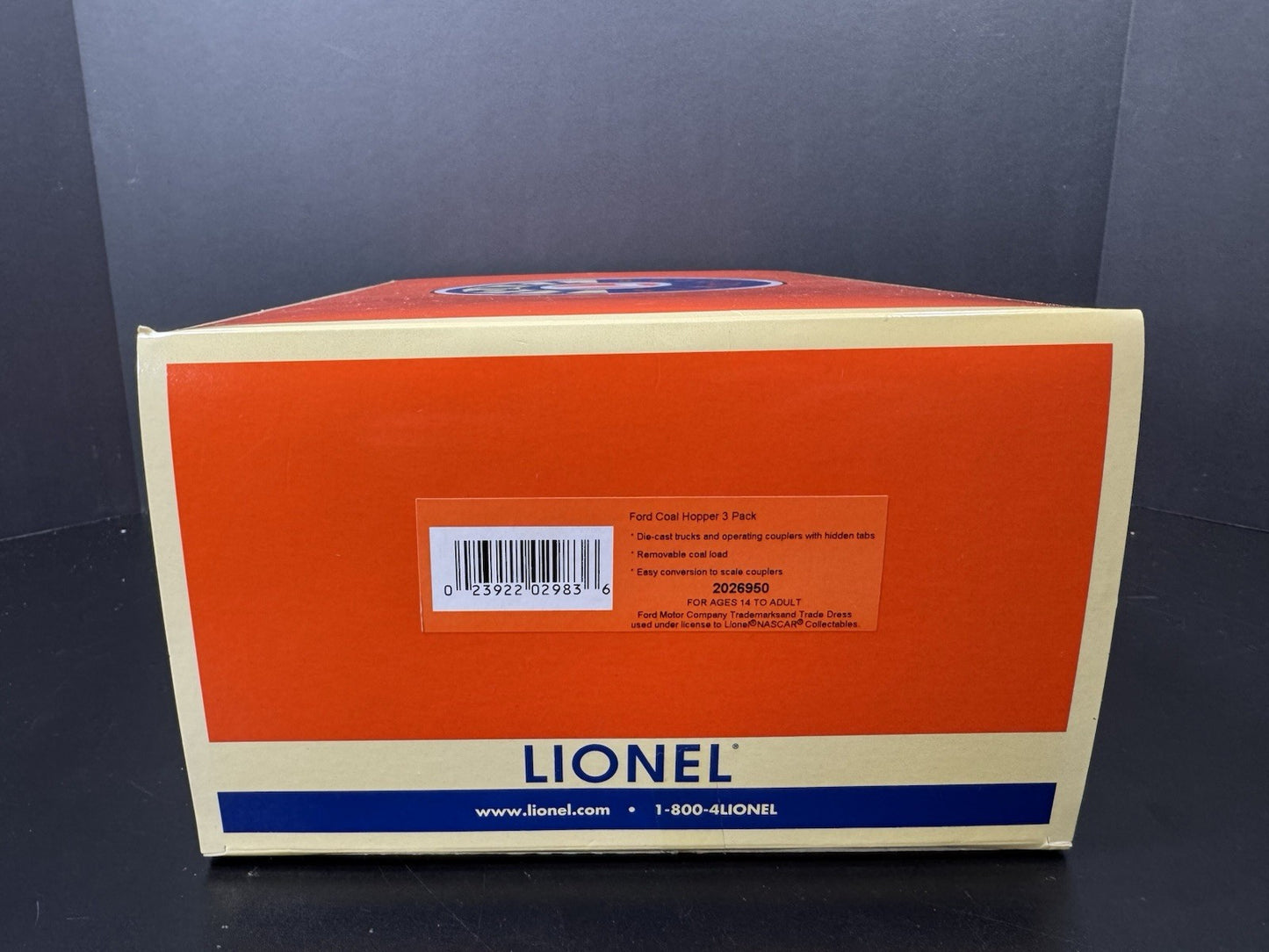 Lionel 2026950 Ford 2-bay hopper car with coal load 3-pack LNIB10