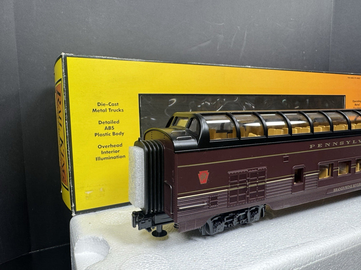 MTH RailKing 30-6788 Pennsylvania PRR 60' full-length vista dome car LNIB1