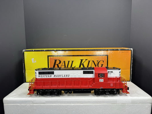 MTH RailKing 30-2636-1 Western Maryland WM GP-7 diesel engine #21 PS2 LNIB0