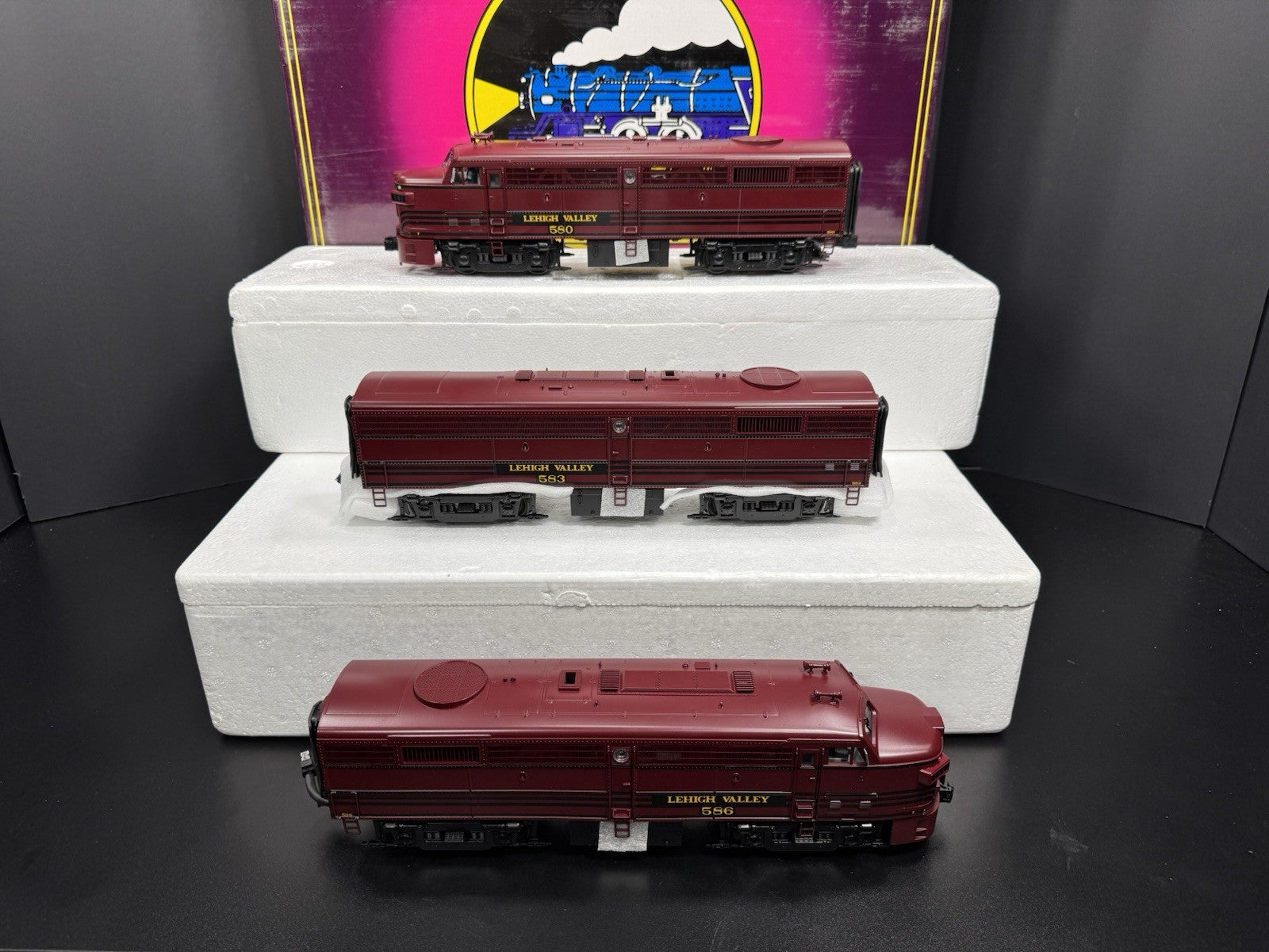 MTH 20-2241-1 Lehigh Valley LV FA-2 diesel engine ABA set PS 2.0 BCR NIB0