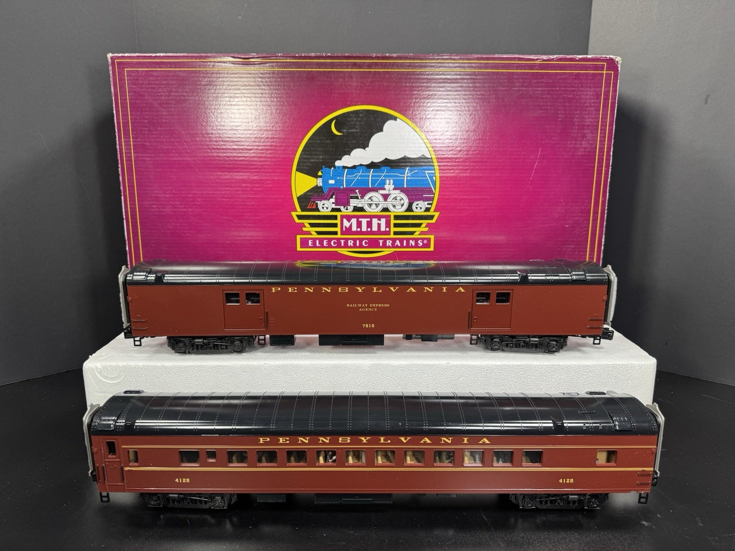 MTH 2064097 Pennsylvania PRR 70' baggage coach passenger 2car set LNIB5