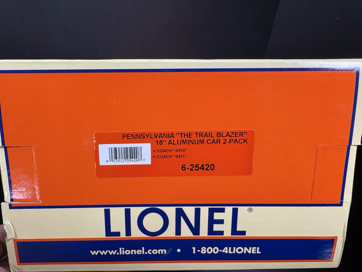 Lionel 6-25420 Pennsylvania PRR 18" aluminum passenger 2-car add-on set NIB4