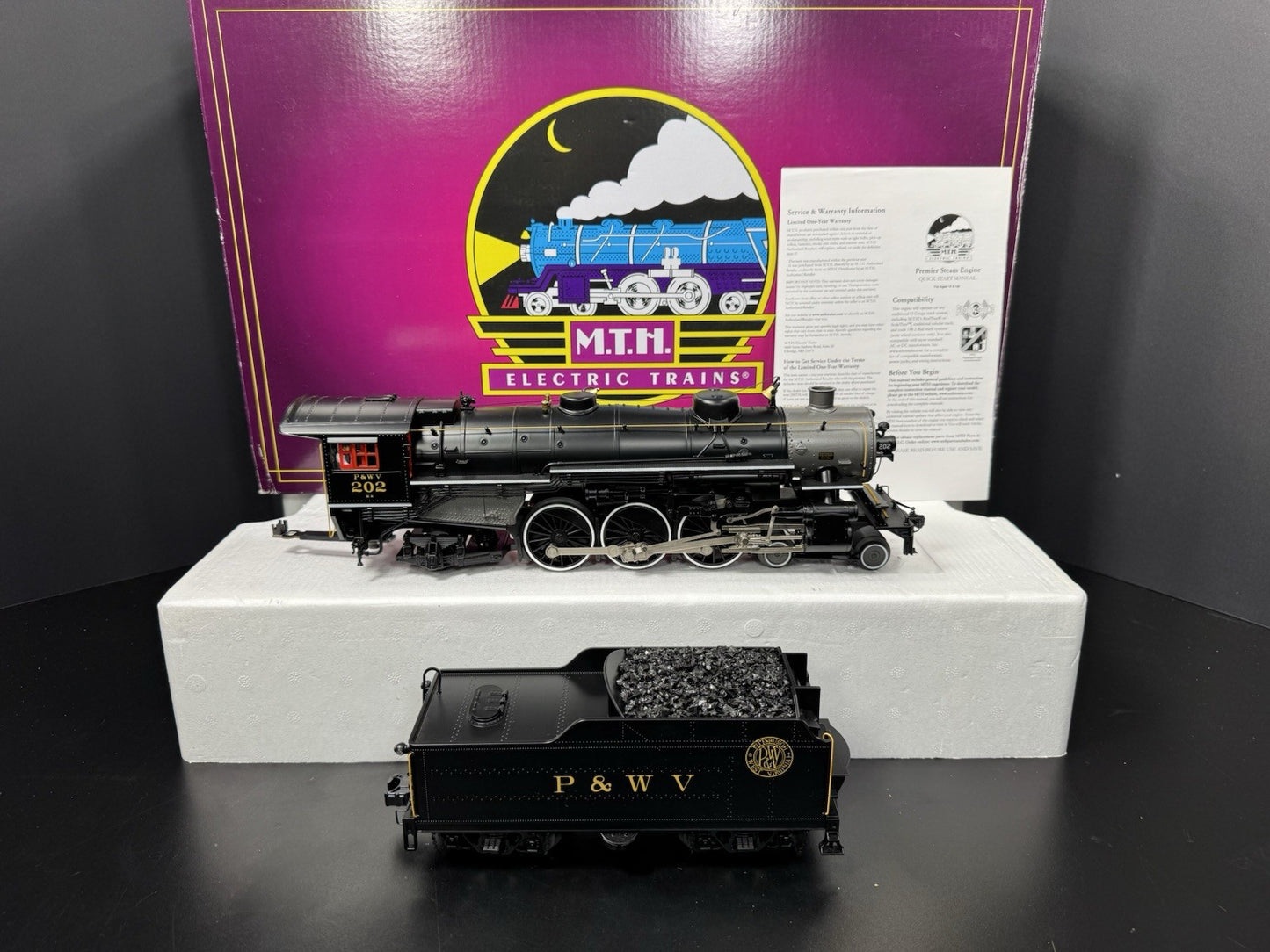 MTH 20-3822-1 Pittsburgh P&WV 4-6-2 Ps-4 steam engine #202 PS3 LNIB5