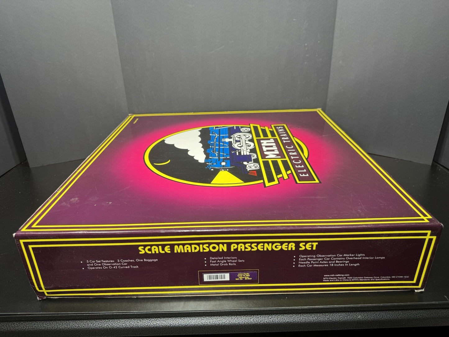 MTH Premier 0-4031 Union Pacific UP 70' Madison passenger 5-car set EX10