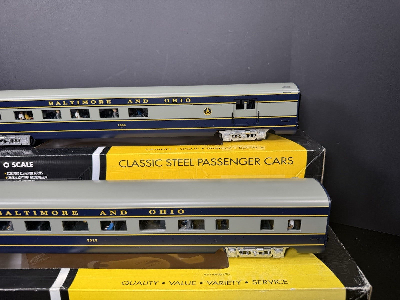 K-Line B&O The Columbian 21" aluminum passenger 2-car add-on set LNIB3