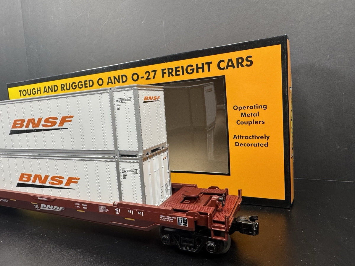 MTH RailKing 30-76904 BNSF intermodal husky stack car w containers LNIB2