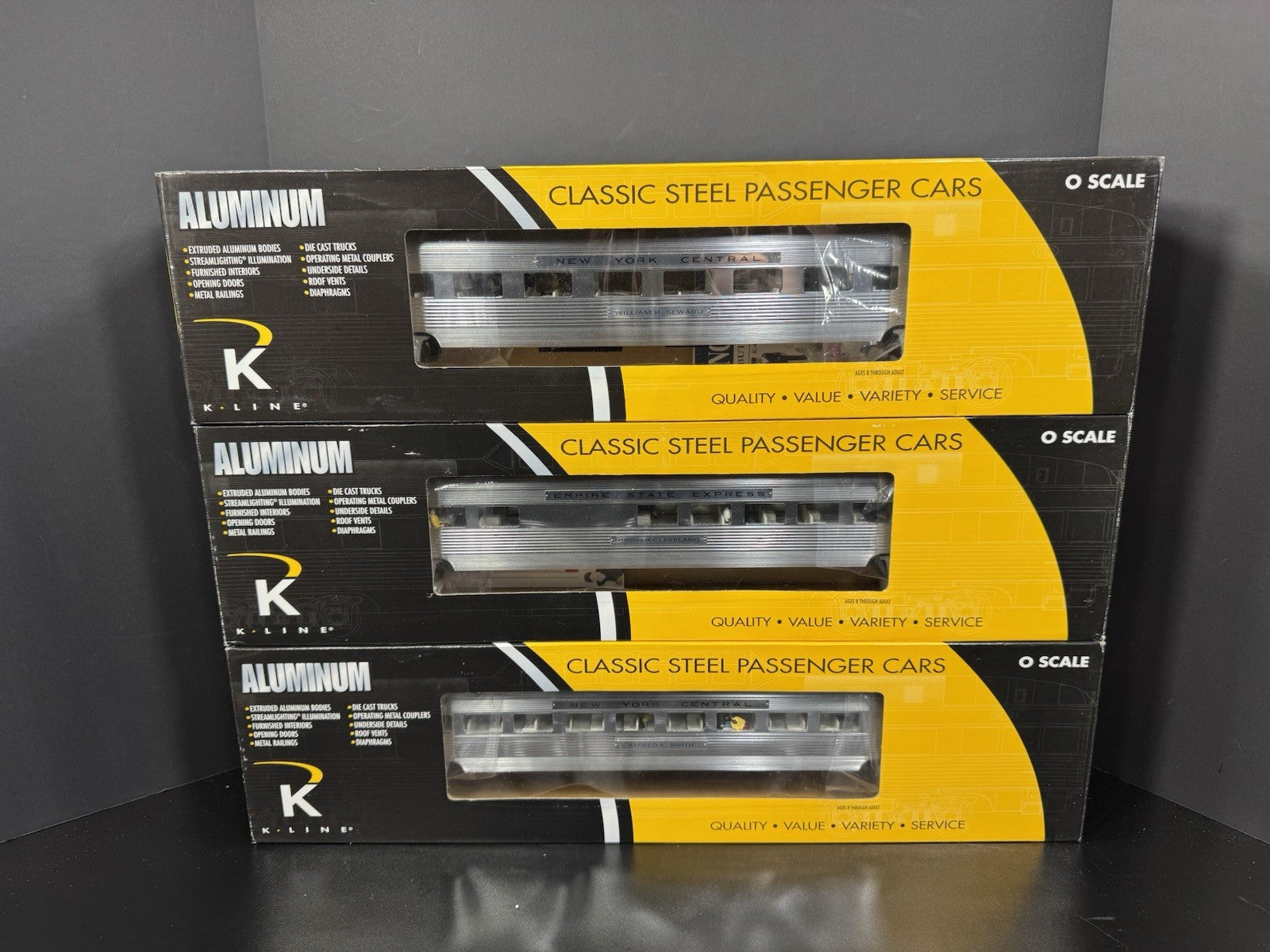 K-Line K-4670C New York Central NYC 21" aluminum passenger 3-car set LNIB13