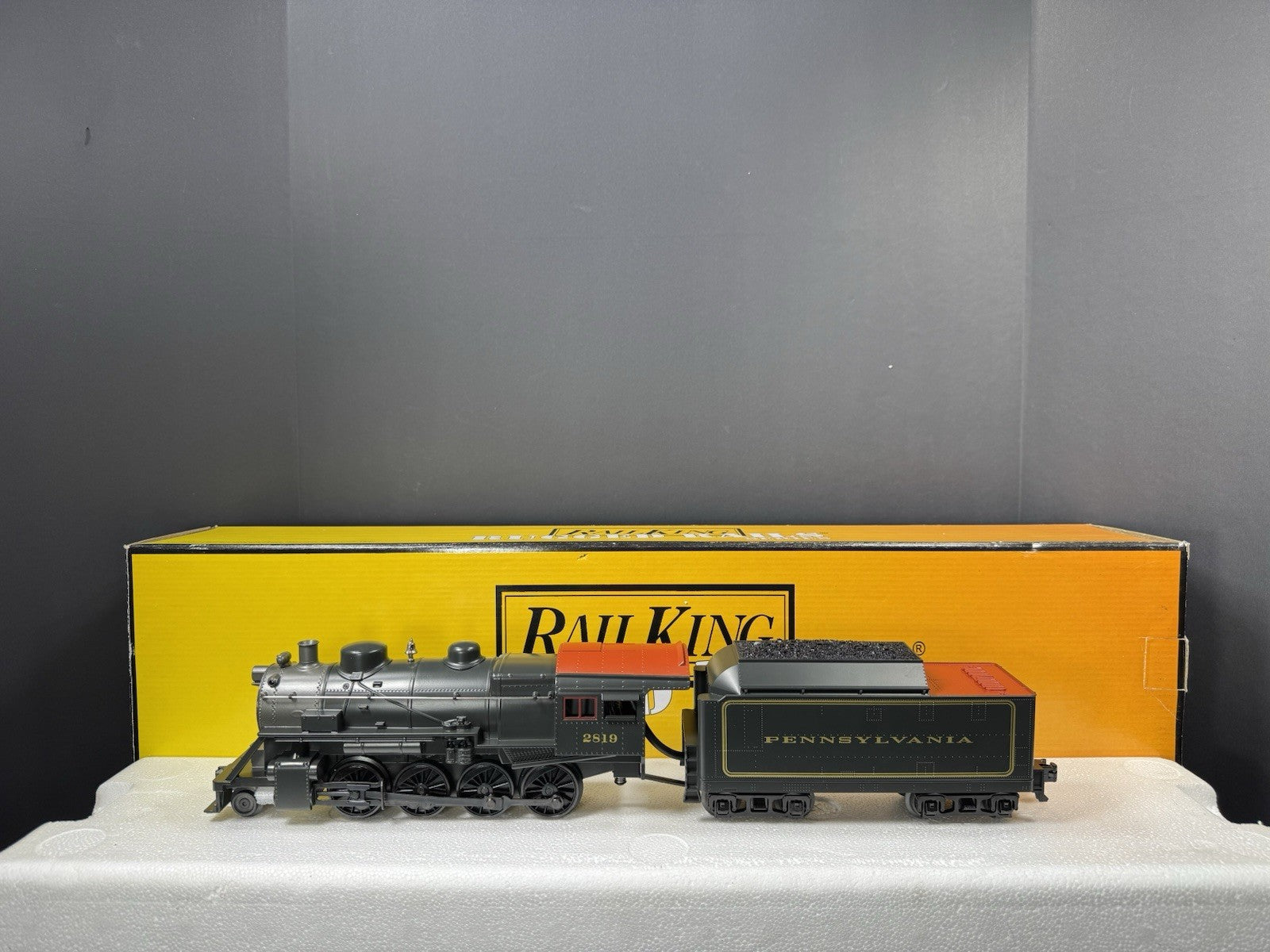 MTH RailKing 30-4136-1E Pennsylvania PRR 2-8-0 steam engine #2819 PS2 BCR LNIB0
