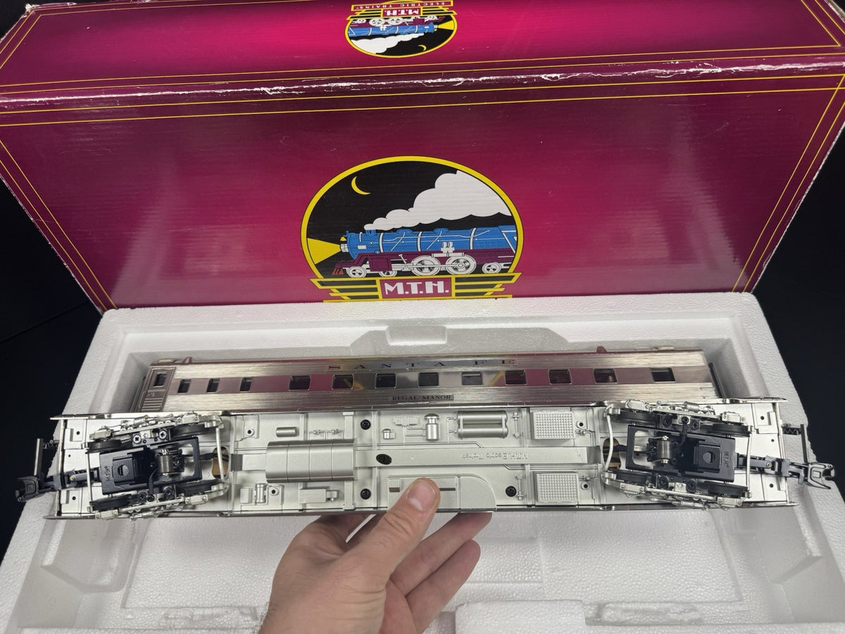 MTH 20-64116 Santa Fe plated 70' streamlined sleeper diner 2-car set LNIB2