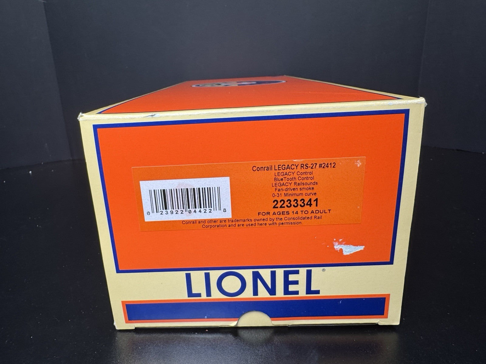 Lionel LEGACY 2233341 Conrail CR RS-27 diesel engine #2412 LNIB15