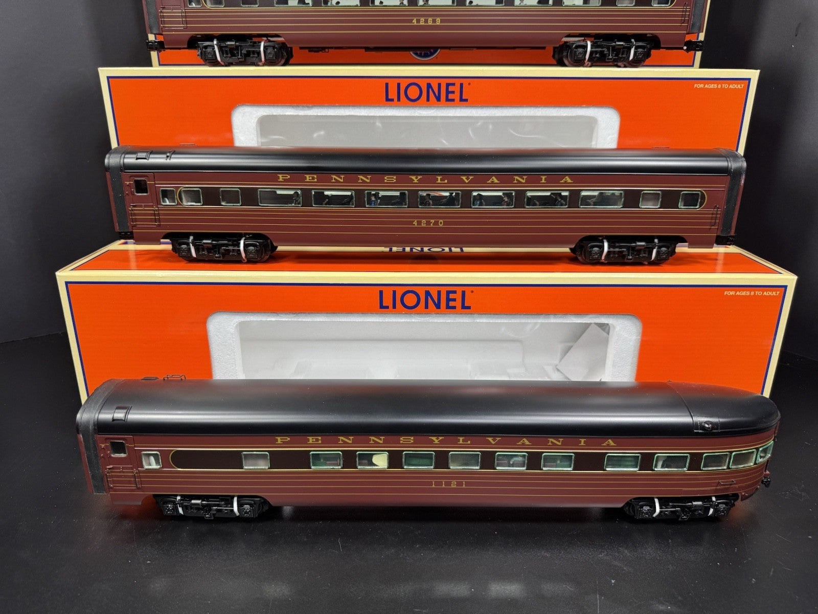Lionel 6-29105 Pennsylvania PRR 18" aluminum passenger 4-car set LNIB2