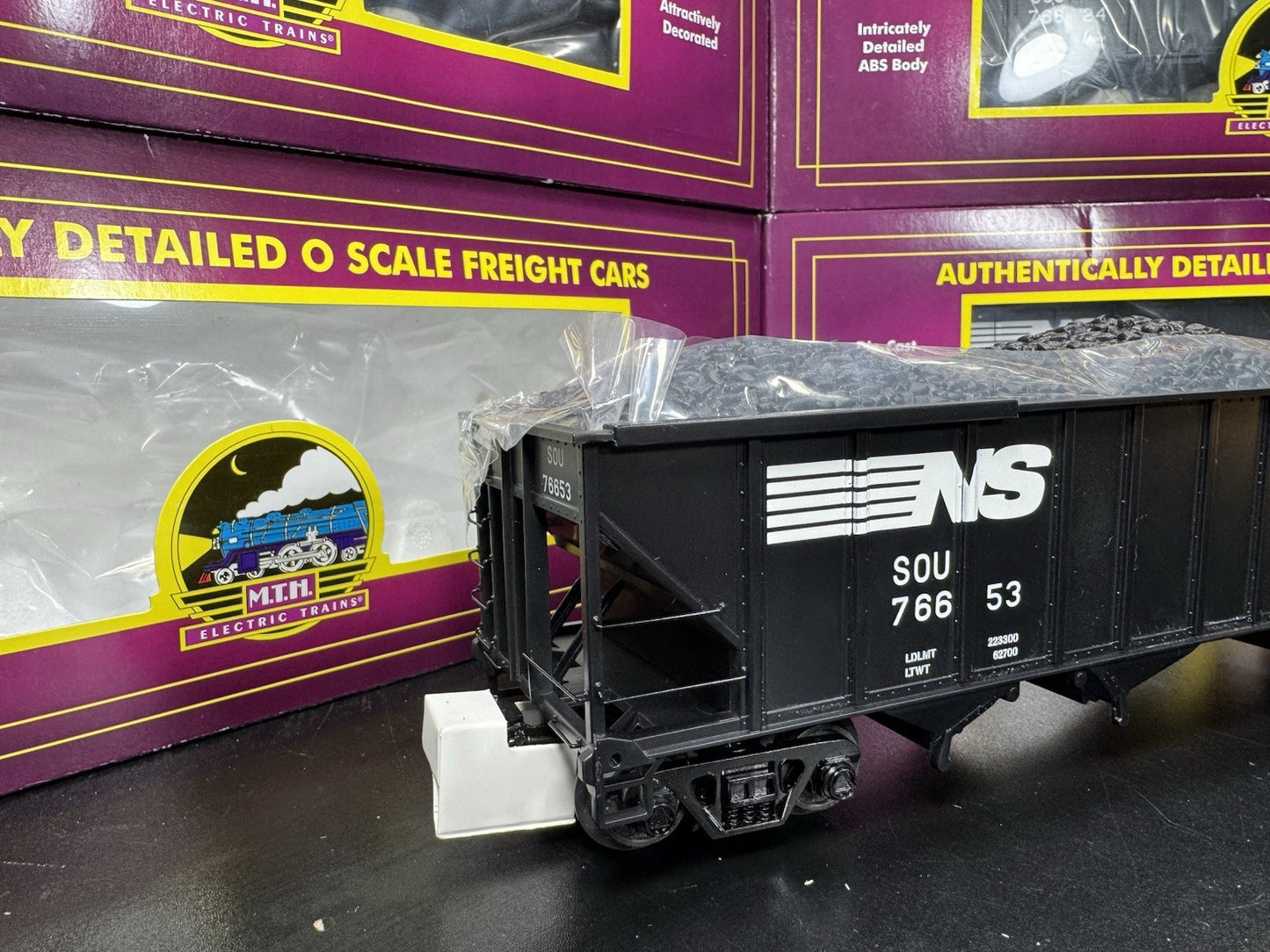 MTH 20-90579 Norfolk Southern NS 4-bay hopper 6-car set LNIB1