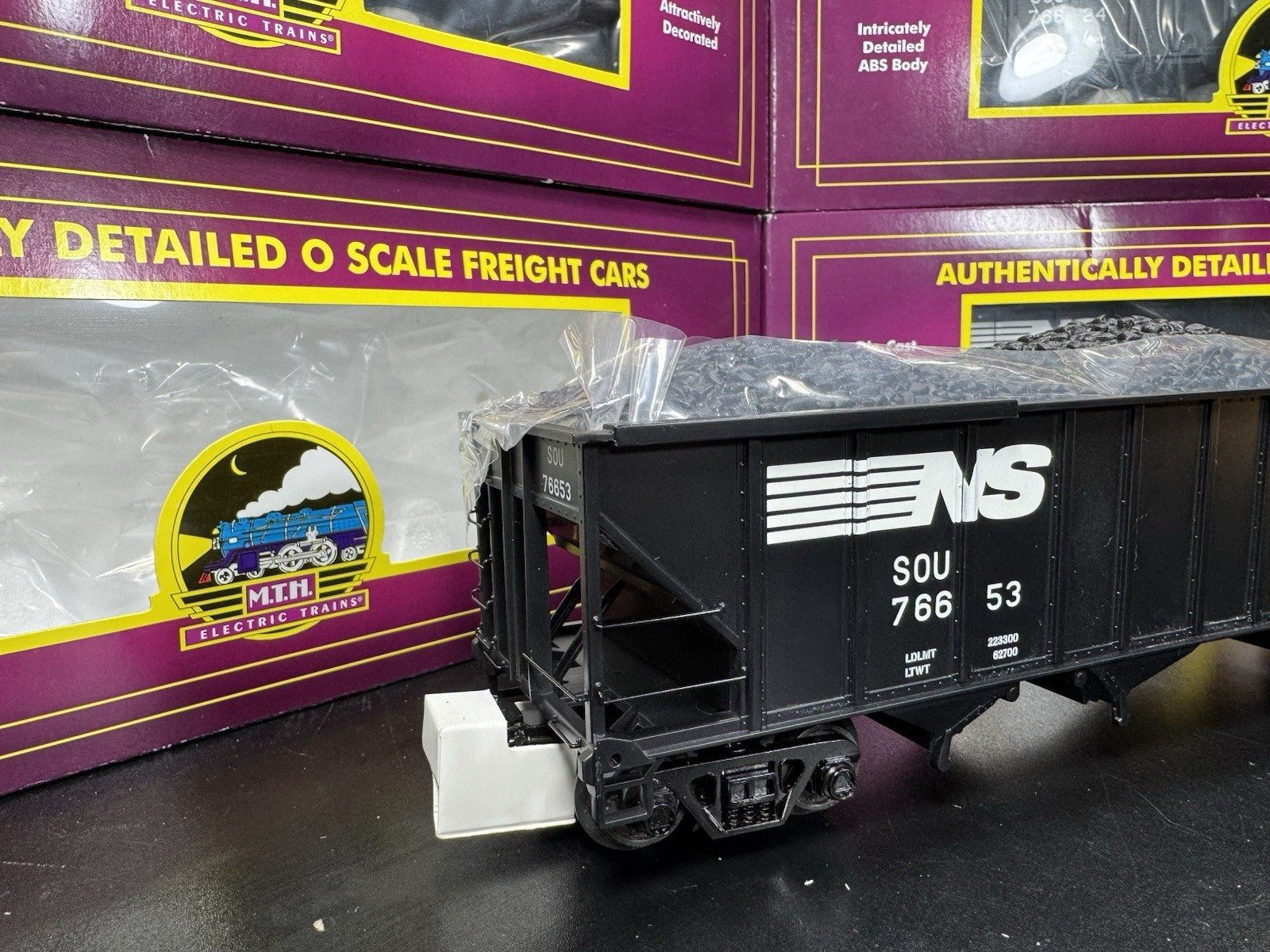 MTH 20-90579 Norfolk Southern NS 4-bay hopper 6-car set LNIB1