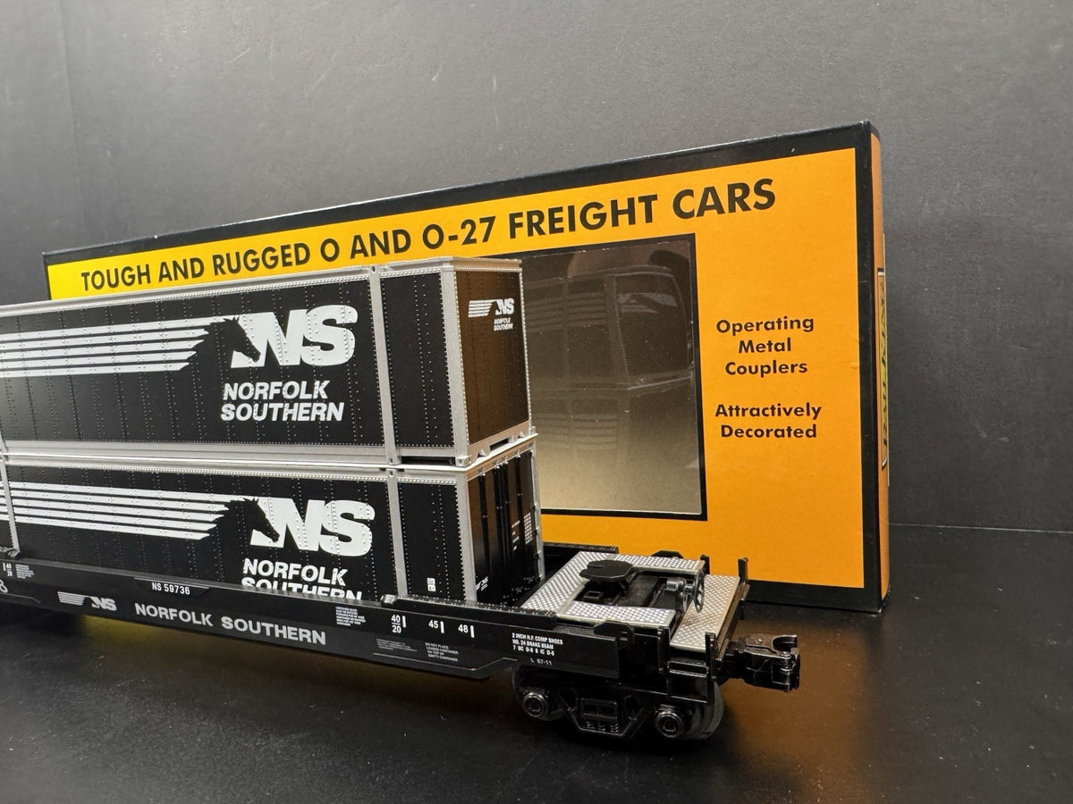 MTH RailKing 30-76906 Norfolk Southern NS husky stack car w containers LNIB2