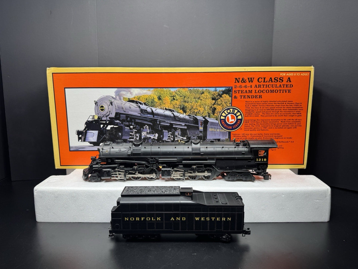 Lionel 6-28052 TMCC Norfolk & Western Class A 2-6-6-4 steam engine #1218 EX0