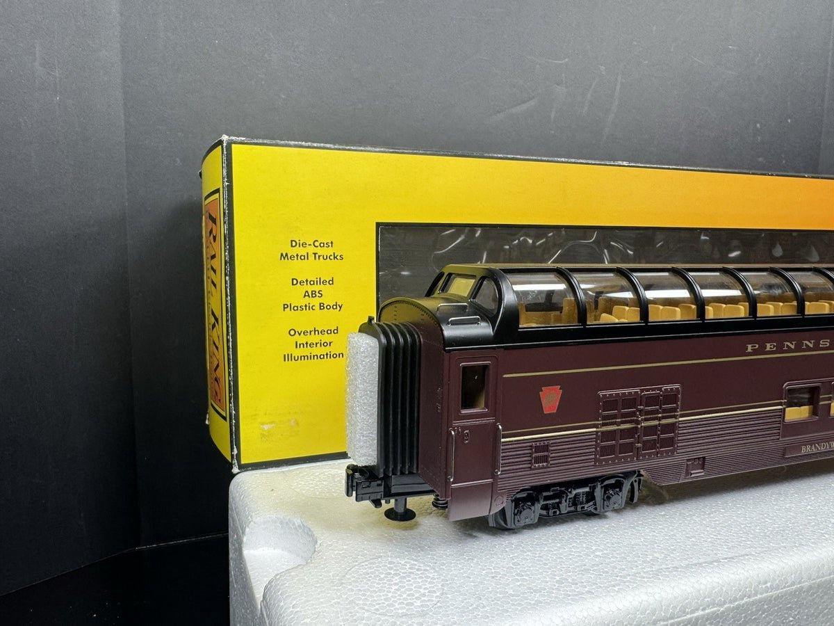MTH RailKing 30-6788 Pennsylvania PRR 60' full-length vista dome car LNIB5